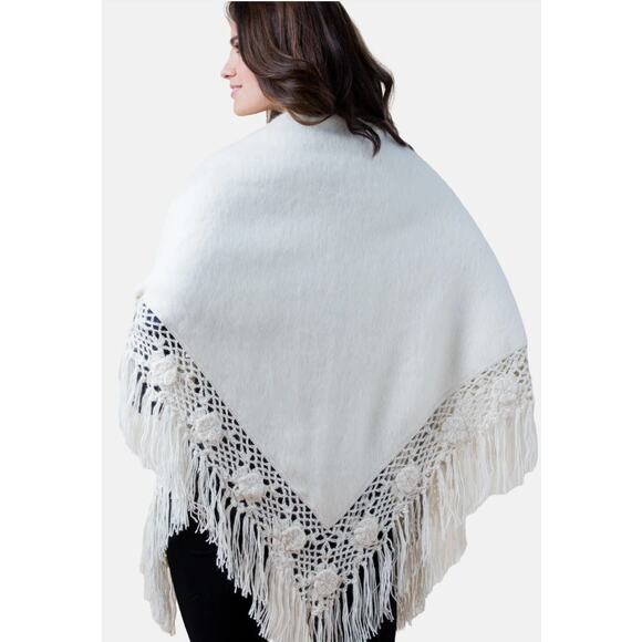 Alpaca blend Exotic Shawl Wrap Triangle style Simply Natural - Picture 10 of 10